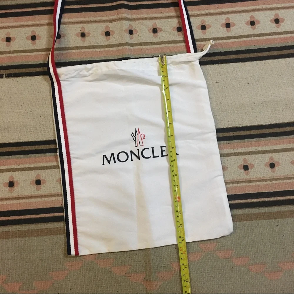 Moncler drawstring dustbag with shoulder strap  15” x 14” NEW